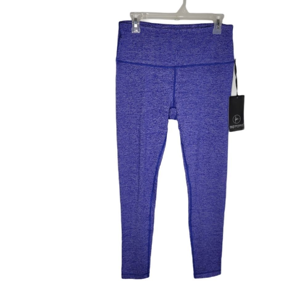 NWT 90 DEGREE high waist ankle blue yoga leggings pants L